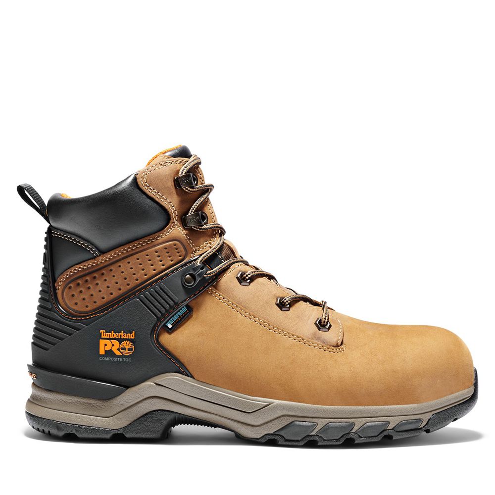 Timberland Μποτακια Εργασίας Ανδρικα Καφε/Μαυρα - Pro® Hypercharge 6" Comp Toe - Greece 8764209-PM